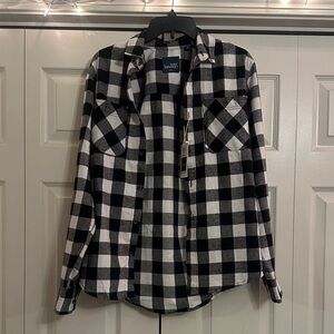 NWT Black and White Plaid Shirt